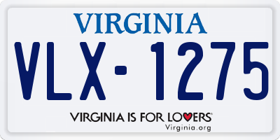 VA license plate VLX1275