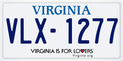 VA license plate VLX1277