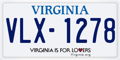 VA license plate VLX1278