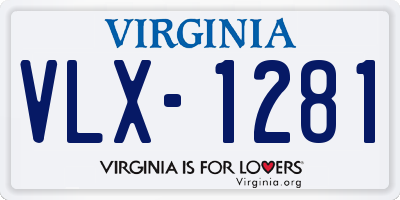 VA license plate VLX1281