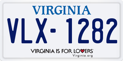 VA license plate VLX1282