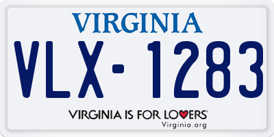 VA license plate VLX1283