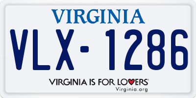 VA license plate VLX1286