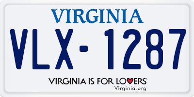 VA license plate VLX1287