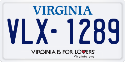 VA license plate VLX1289