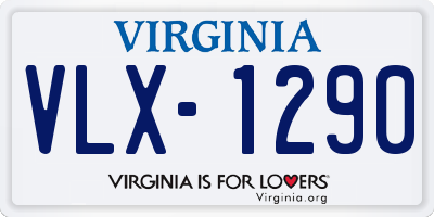 VA license plate VLX1290