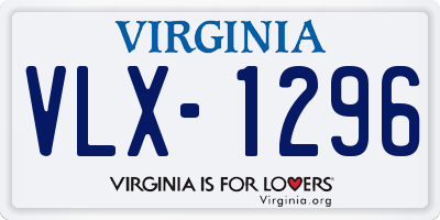 VA license plate VLX1296