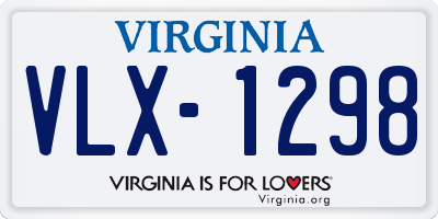 VA license plate VLX1298