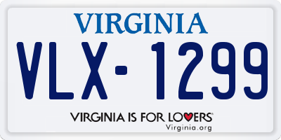 VA license plate VLX1299