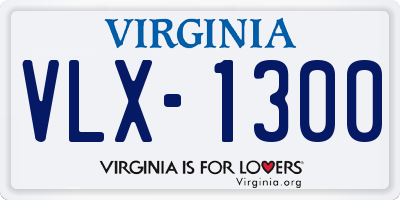 VA license plate VLX1300