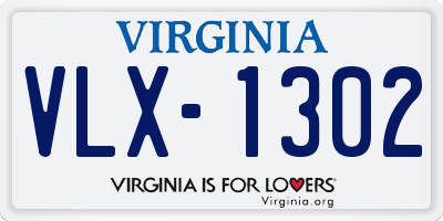 VA license plate VLX1302