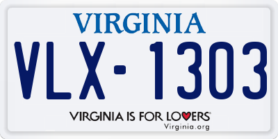 VA license plate VLX1303