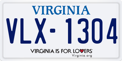 VA license plate VLX1304