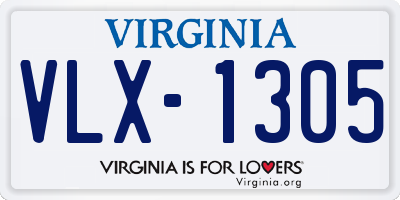 VA license plate VLX1305