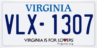 VA license plate VLX1307