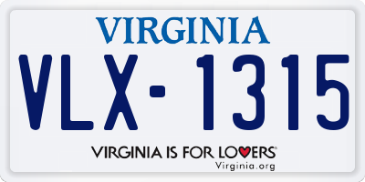 VA license plate VLX1315