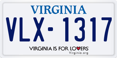 VA license plate VLX1317