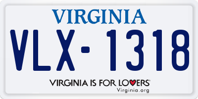 VA license plate VLX1318