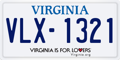 VA license plate VLX1321