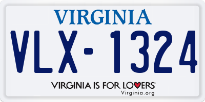 VA license plate VLX1324