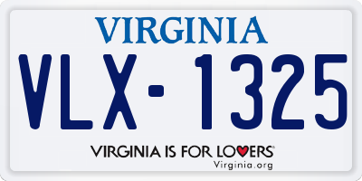 VA license plate VLX1325