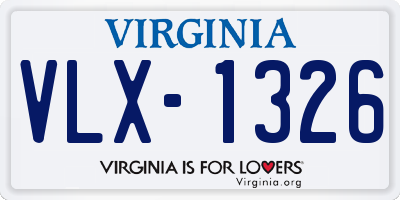 VA license plate VLX1326