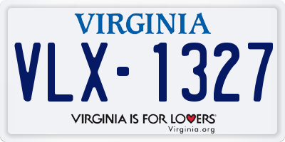 VA license plate VLX1327