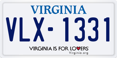 VA license plate VLX1331