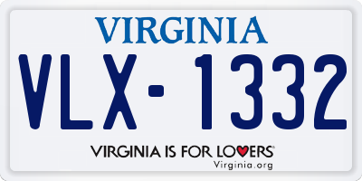 VA license plate VLX1332