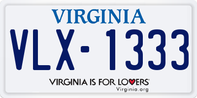 VA license plate VLX1333