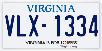 VA license plate VLX1334