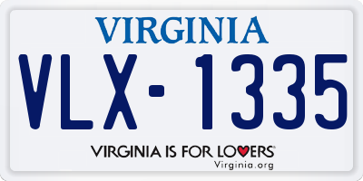 VA license plate VLX1335