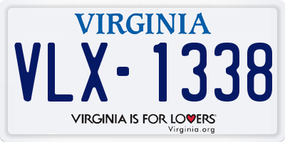 VA license plate VLX1338