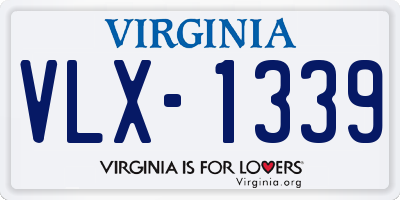 VA license plate VLX1339