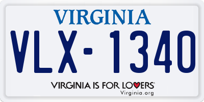 VA license plate VLX1340