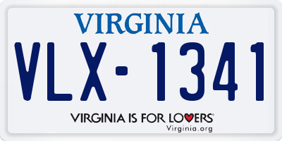 VA license plate VLX1341