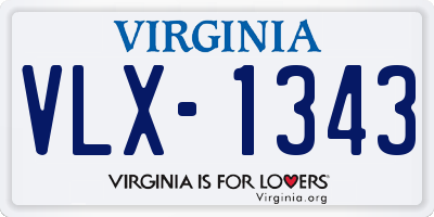 VA license plate VLX1343