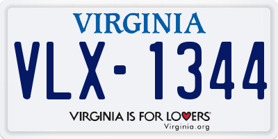 VA license plate VLX1344