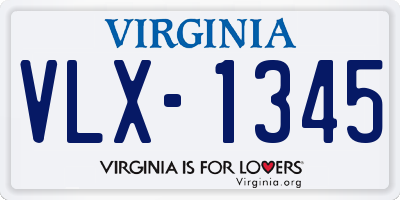 VA license plate VLX1345