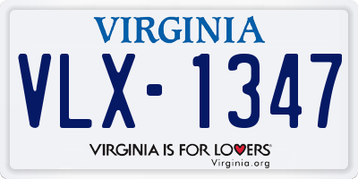 VA license plate VLX1347