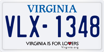 VA license plate VLX1348