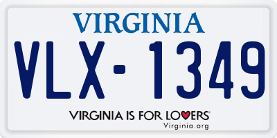 VA license plate VLX1349