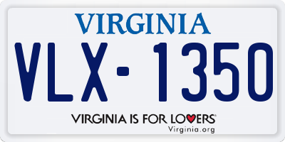 VA license plate VLX1350