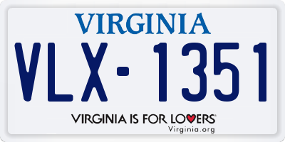 VA license plate VLX1351