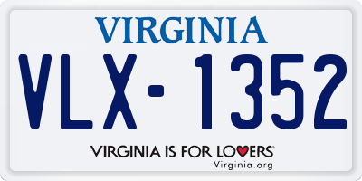 VA license plate VLX1352