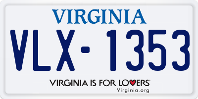 VA license plate VLX1353