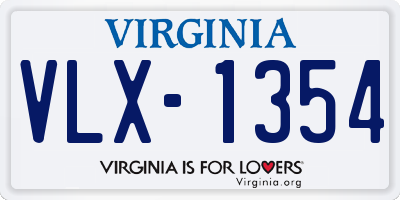 VA license plate VLX1354