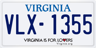 VA license plate VLX1355