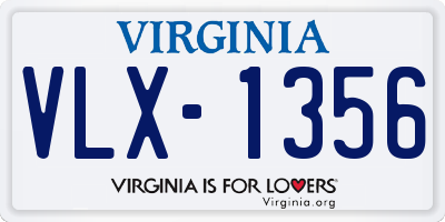 VA license plate VLX1356