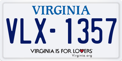 VA license plate VLX1357